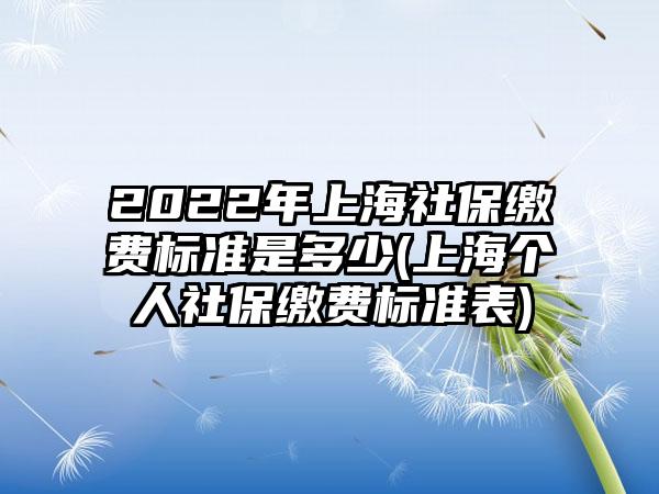 2022年上海社保缴费