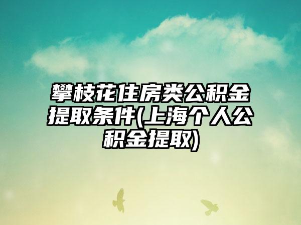攀枝花住房类公积金提取条件(上海个人公积金提取)