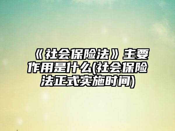 《社会保险法》主要作用是什么(社会保险<img class=minganci src=https://www.aifahao.com/e/extend/Api/mingan.php?id=1137>式实施时间)