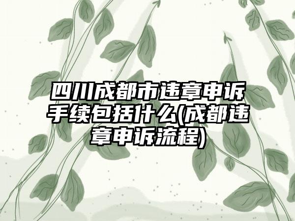 四川成都市违章申诉手续包括什么(成都违章申诉流程)