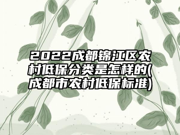2022成都锦江区农村